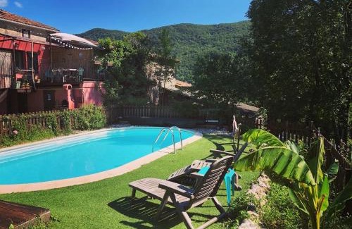 Roquefort-les-Cascades Casa | Gîte Tanagra : Maison avec piscine et vue exceptionnelle