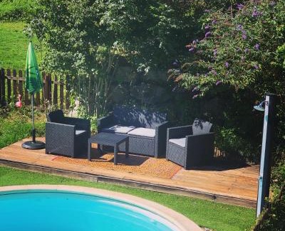 Roquefort-les-Cascades Casa | Gîte Tanagra : Maison avec piscine et vue exceptionnelle