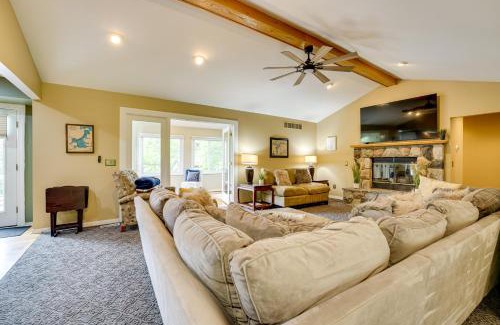 Commerce Township Casa | Game Room and Fire Pit Canal-Front Commerce Home