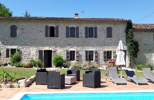 Vic-Fezensac Casa | Gîte Le Bernes - Piscina con vista
