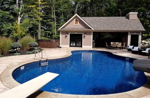 Pine Bush Casa | Glamorous Cottage Rental with Outdoor Lounge and Pool on 40 Acres in Pine Bush, New York