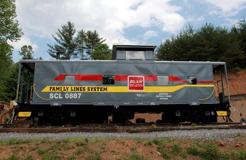 Clyde Casa | Glamping Caboose Rental Perfect for Families near Clyde, North Carolina