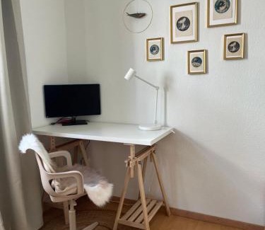 Erfurt Old Town Apartamento | Grünspecht am Klein Venedig, zentral mit Balkon, Arbeitsplatz, Küche, Badewanne etc