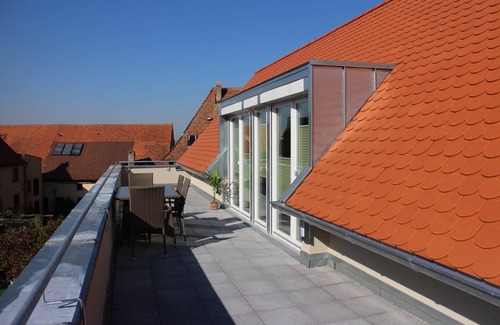 Burgbernheim Casa | Estupendo apartamento tipo loft abierto con una fantástica terraza en la azotea