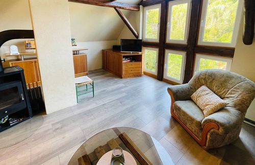 Elbingerode Apartamento | Große FW mit Kamin, Terrasse und Drei Schlafzimmern - Ferienhaus Am Bach - mit 2 Ferienwohnungen