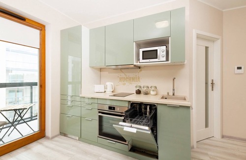 Zaspa Apartamento | Apartment Grudziądzka 12/46 | Smart TV, gimnasio, balcón, garaje.