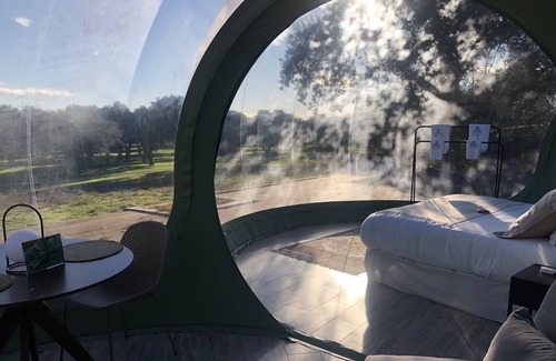 Velada Cabina | Habitación Burbuja Doble con Vistas al Campo y Piscina