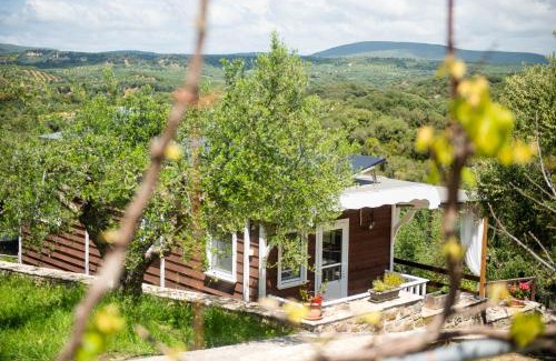 Pylos-Nestoras Cabina | Hakuna Matata Holidays wooden lodge with airco & pool in Greek Olive Grove