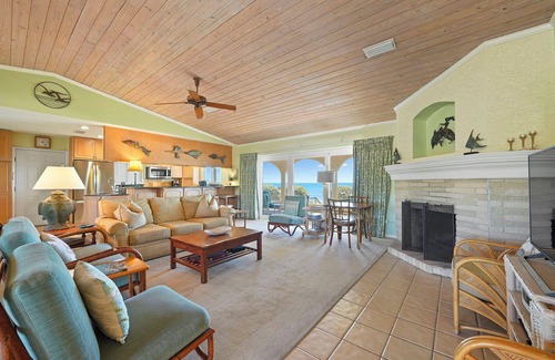 Four Mile Village Casa | High Point South - Beachfront Home with Ocean Views, Spacious Deck & Fireplace
