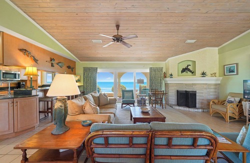 Four Mile Village Casa | High Point South - Beachfront Home with Ocean Views, Spacious Deck & Fireplace