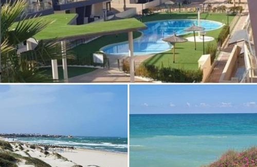 Pilar de la Horadada Apartamento | Higuericas Costa 222 Härlig takterrass med havsutsikt - Pool och 250m till stranden