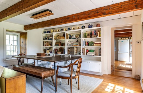 Accord Casa | Historic stone house & barn on 10 acres with patio, fireplace, & antique charm