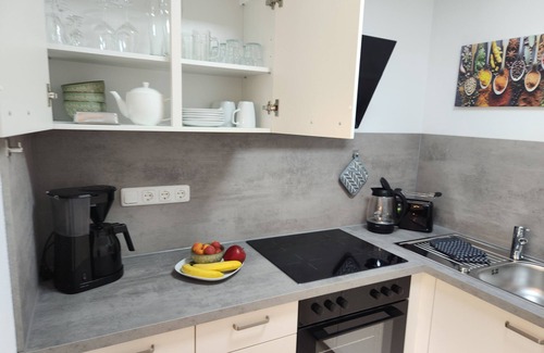 Iphofen Apartamento | Apartamento vacacional '5 Traminer' con vistas a la montaña, terraza compartida y Wi-Fi