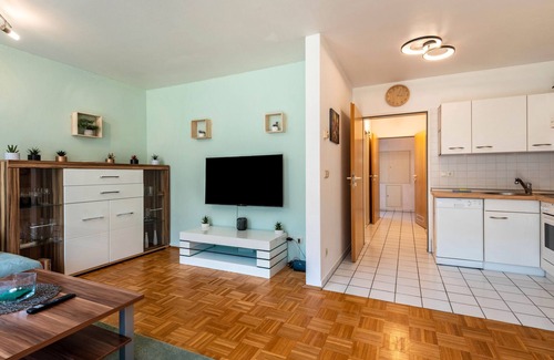 Falkenstein Apartamento | Apartamento vacacional 'Fewo mit Kamin - Se admiten perros' con vistas a la montaña, terraza y Wi-Fi