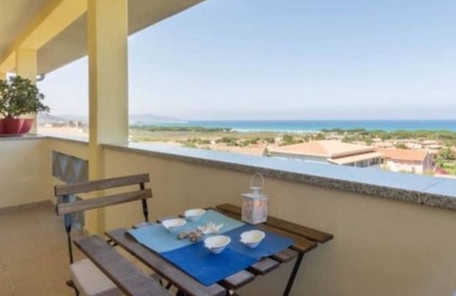 Iscra e Voes Casa | Casa de vacaciones 'Casa Vacanza Sa Petra Ruja B' con vistas al mar, balcón y aire acondicionado