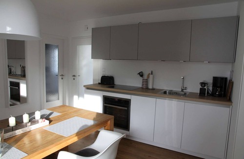 Gluecksburg Casa | Casa de vacaciones 'Ferienwohnung Strandgut' con terraza privada y Wi-Fi
