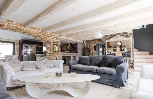 Baden Casa | Casa de vacaciones 'Histoire D'eau - Chaumière' con piscina privada, terraza privada y Wi-Fi