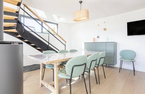 Penmarch Casa | Casa de vacaciones 'Lande - 180m De La Plage' con terraza privada, jardín privado y Wi-Fi