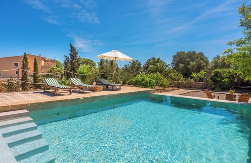 El Pilari Casa | Casa de vacaciones "Son Sunyer" con vistas a la montaña, piscina, jardín, balcón y terraza