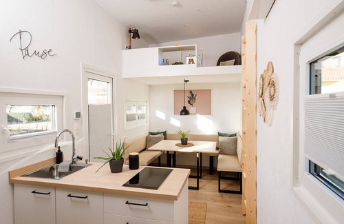 Laichingen Casa | Casa de vacaciones 'Tiny House Raum Käpsele' con terraza privada, Wi-Fi y aire acondicionado