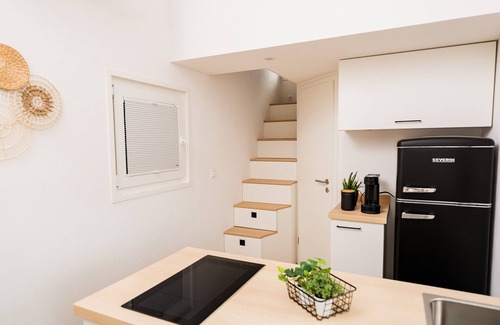 Laichingen Casa | Casa de vacaciones 'Tiny House Raum Käpsele' con terraza privada, Wi-Fi y aire acondicionado
