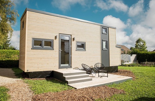 Laichingen Casa | Casa de vacaciones 'Tiny House Raum Käpsele' con terraza privada, Wi-Fi y aire acondicionado