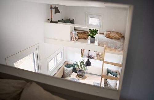 Laichingen Casa | Casa de vacaciones 'Tiny House Zeit Käpsele' con terraza privada, Wi-Fi y aire acondicionado