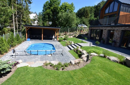 Pomerania Province Casa | Casa de vacaciones con piscina y sauna en Zawory