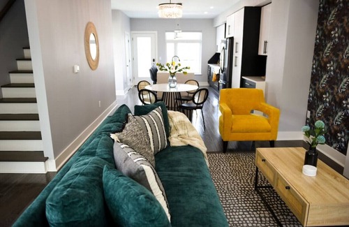 Lawrenceville Casa | ★ HostWise Stays ★ Huge 4br, 4.5ba, rooftop deck, 5 balconies, garage parking, fire pit, & more!