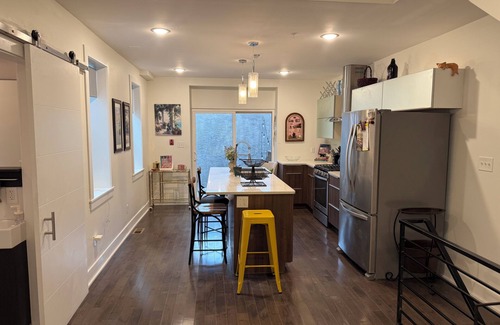 Brewerytown Apartamento | Huge 2 Bedroom Bilevel Apartment with Patio WiFi AC Laundry