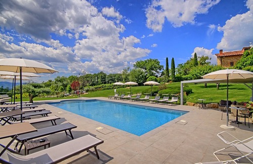 Bibbiena Casa | "IL GELSO by Fewo-Toskana" Tuscany, vacation villa with private pool, 12 bedrooms.