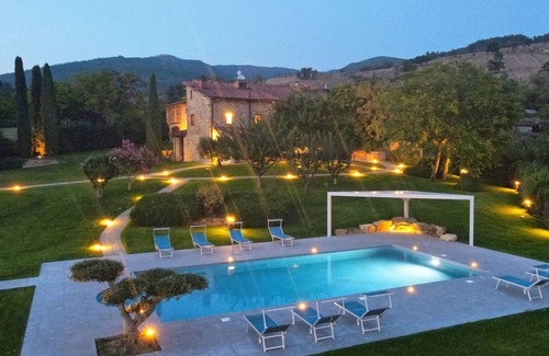 Bibbiena Casa | "IL GELSO by Fewo-Toskana" Tuscany, vacation villa with private pool, 12 bedrooms.
