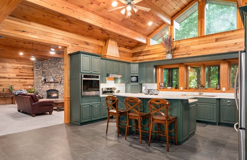 Hendersonville Casa | Indoor Pool, Theatre, Sauna, Large MTN Timber Frame Home