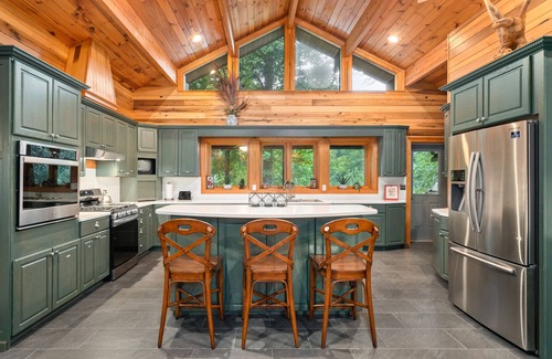 Hendersonville Casa | Indoor Pool, Theatre, Sauna, Large MTN Timber Frame Home