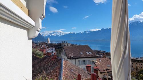 Veytaux Casa | Inspiration room, lake, mountains, balcony in Montreux city center