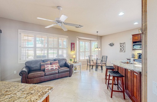 Sun City West Casa | Inviting home with full kitchen, patio, central AC, & W/D
