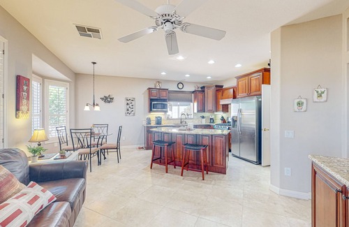 Sun City West Casa | Inviting home with full kitchen, patio, central AC, & W/D