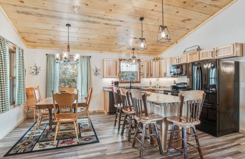 Arkdale Casa | Inviting home with game room, firepit, full kitchen, & W/D