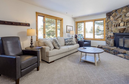 Jackson Hole Casa | Inviting home with mountain view, fireplace, golf nearby, & washer/dryer
