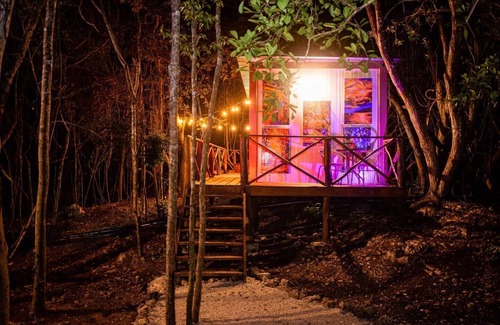 Akumal Cabina | Jungle Cabana with 2 beds, AC, and private Hot Tub.