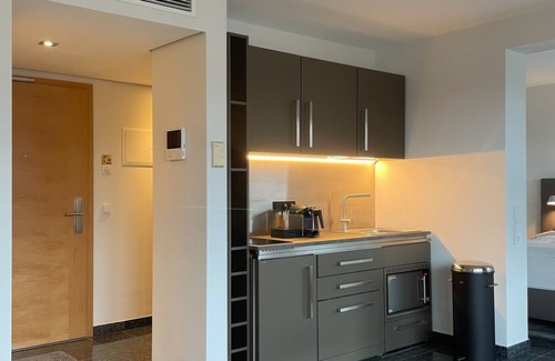 Unterrath Hotel | King-De Lujo-Apartment-Baño en la habitacion-Balcón