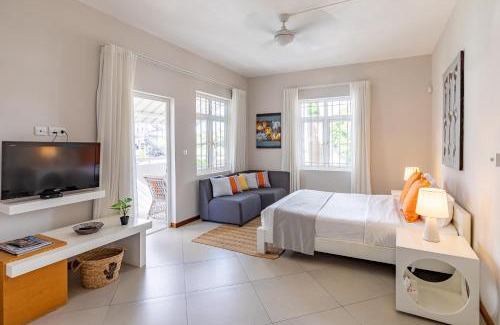 Pointe aux Canonniers Apartamento | Kisana Residence - Spacious studio with balcony, shared pool and garden