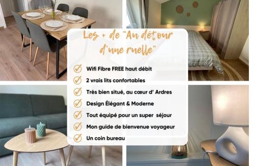 Ardres Apartamento | L'olive - cuisine équipée, centre ville, fibre