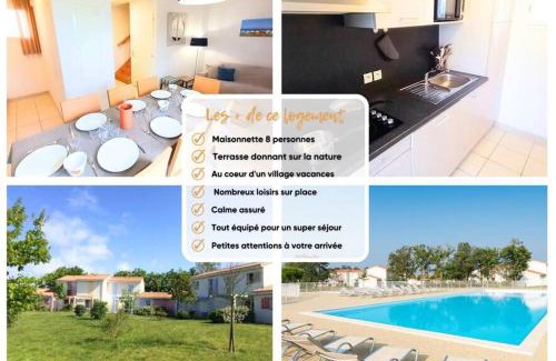 Bourgenay Casa | "LA BLEUE DES SABLES" Maison 8 personnes, dans village vacances, avec piscine accès gratuit