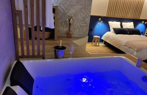Sacy-le-Grand Apartamento | LA BULLE ROMANTIQUE, Suite avec jacuzzi privatif