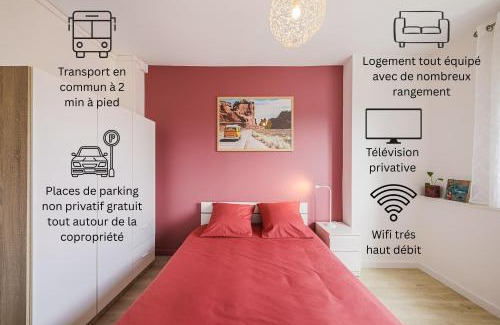 Secteur 3 Apartamento | La coloc' Smart & Cosy - 4 chambres différentes et privatives sont disponible dans ce T4 de 80m2 en colocation - Jusqu'à 2 personnes par chambre - 1 lit double par chambre