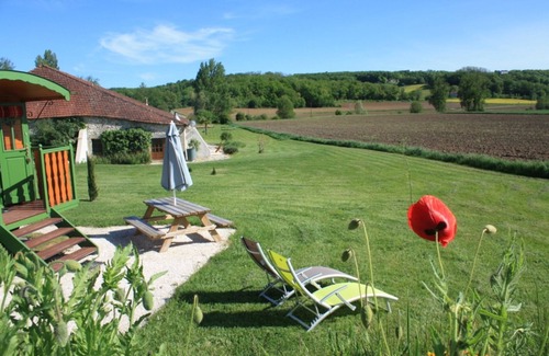 Roquecor Cabaña | LA ROULOTTE DE ROQUECOR - GITES GRAND PRE! - CON PISCINA - QUERCY SUROESTE