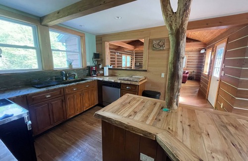 Paupack Cabina | Casa del lago, Casa rústica de mediados de siglo, Jacuzzi, Lago en las instalaciones