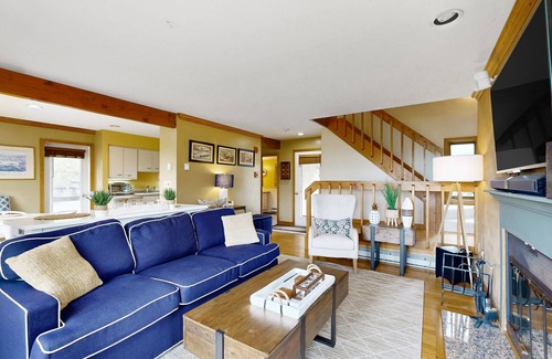 Gilford Casa | Lake-view townhome with lakefront swimming, pools, fireplace, tennis/pickleball