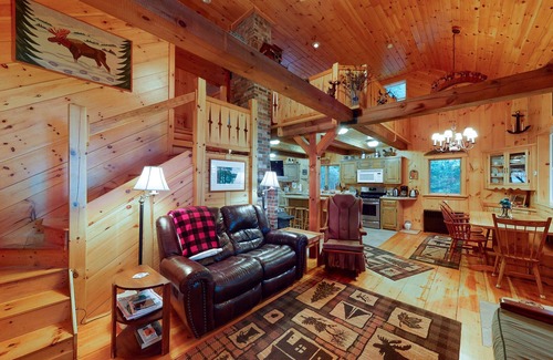 Beaver Cove Cabina | Lakefront Cabin on a Double Lot w/ 500' of Pebble Beach, Outdoor Fireplace, WiFi